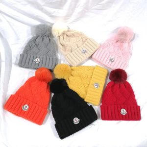 Monogram chunky wool knitted hat