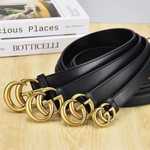 GUCCI cowhide leather new men's and women's letter belt fashionable versatile belt
