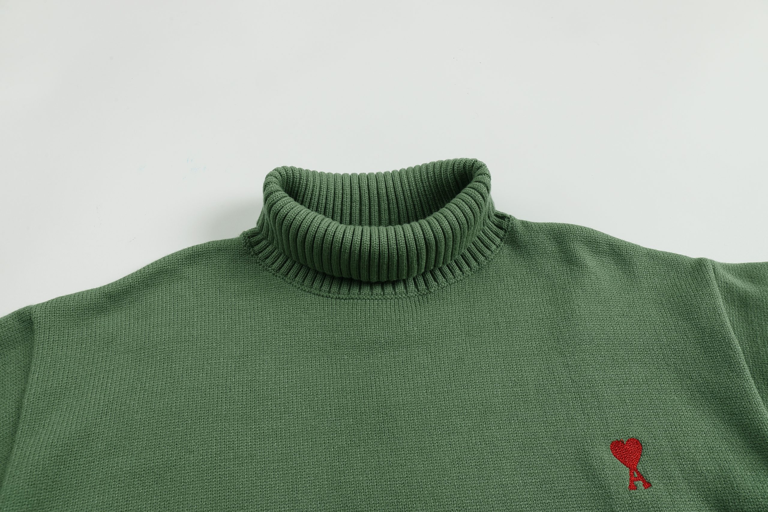 Ami2025 new high neck red little heart woolen sweater (14 colors) - Image 2