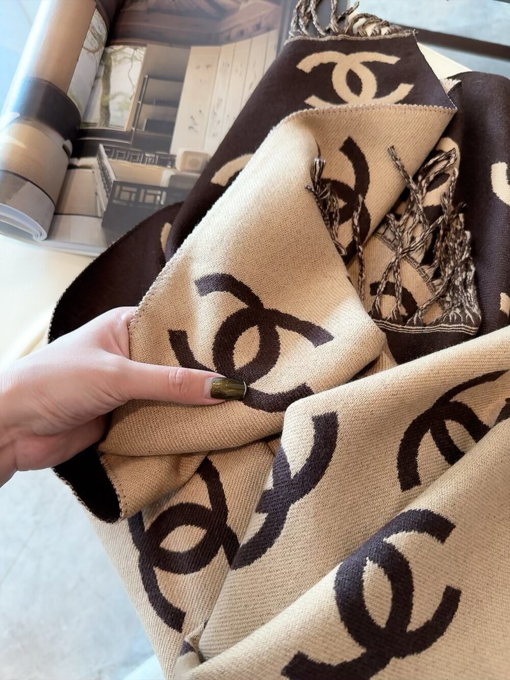 Chanel cashmere scarf 1 - Image 7