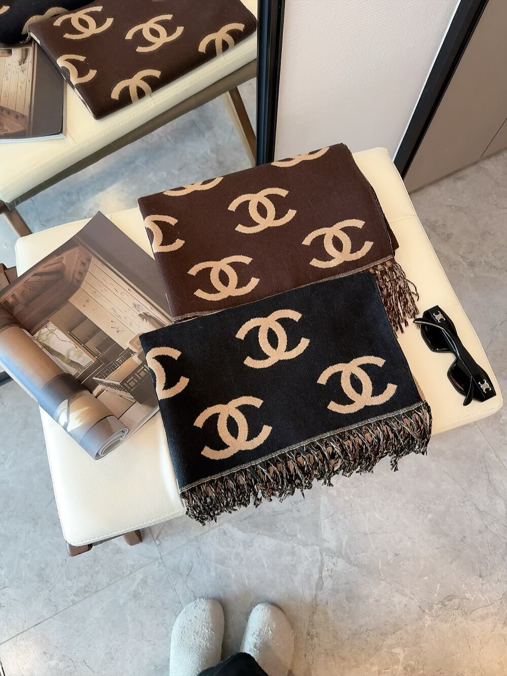 Chanel cashmere scarf 1 - Image 8