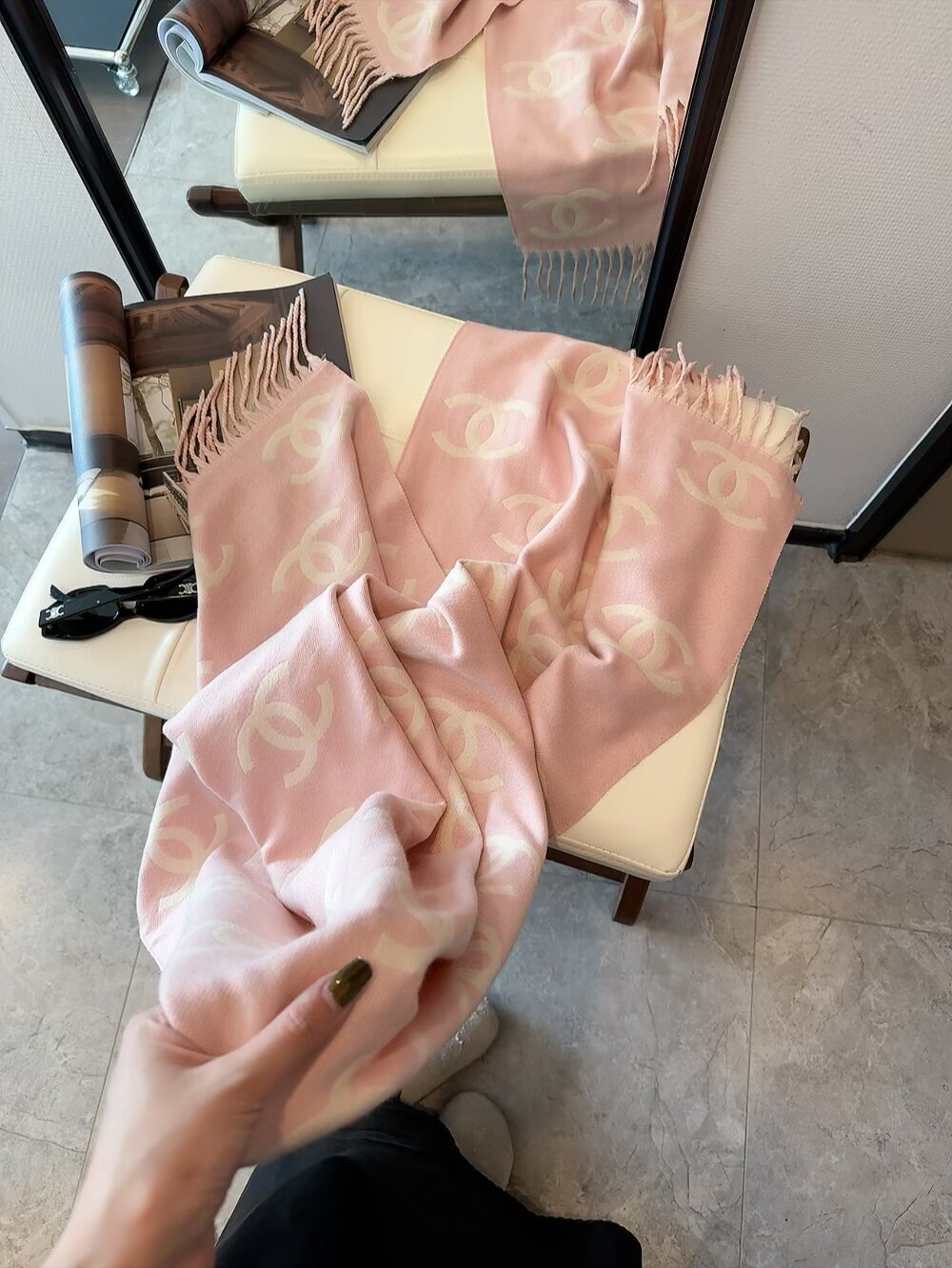 Chanel cashmere scarf 1 - Image 9