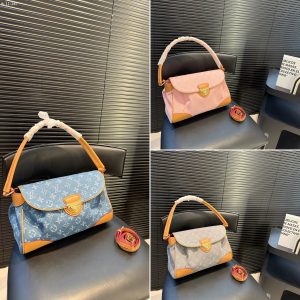 Louis Vuitton women's denim shoulder and armpit handbag