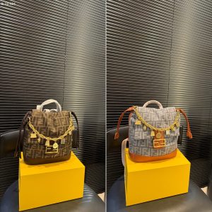 FENDI 2-Color, Classic Pattern Backpack, High Quality